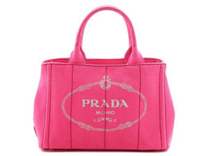 Prada Canapa Handbag Tote Canvas Pink